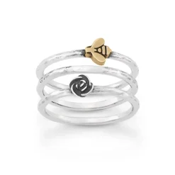 James Avery Artisan Jewelry Thumb Rings-Bee and Rose Ring Set