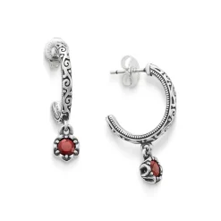 James Avery Artisan Jewelry Hoop Earrings|Gemstone Earrings-Cherished Birthstone Hoop Dangle Earrings