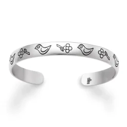 James Avery Artisan Jewelry Bracelets For Child|Sterling Silver Bracelets-Child's Birds and Flowers Bracelet