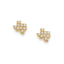 James Avery Artisan Jewelry Gemstone Earrings-Delicate Pave Diamond Texas Studs