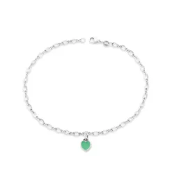 James Avery Artisan Jewelry Sterling Silver Bracelets-Enamel Connected Hearts Anklet