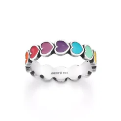 James Avery Artisan Jewelry Thumb Rings-Enamel Connected Hearts Ring