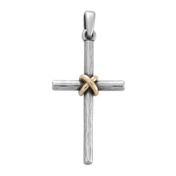 James Avery Artisan Jewelry Pendants|Men's Pendants And Charms-Forged Cross Pendant with Gold Wrap