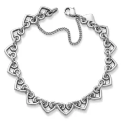 James Avery Artisan Jewelry Sterling Silver Bracelets-Heart Link Charm Bracelet
