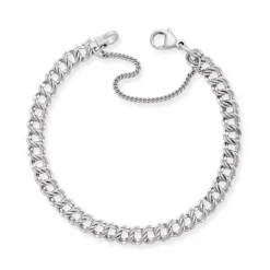 James Avery Artisan Jewelry Charm Bracelets|Sterling Silver Bracelets-Light Double Curb Charm Bracelet