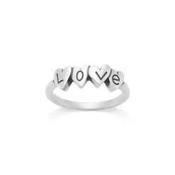 James Avery Artisan Jewelry Stackable Rings-Love and Hearts Ring