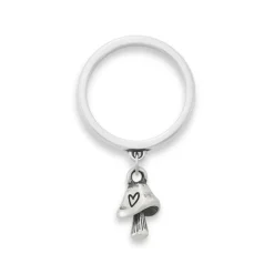 James Avery Artisan Jewelry Dangle Rings-Mini Mushroom with Heart Charm Dangle Ring