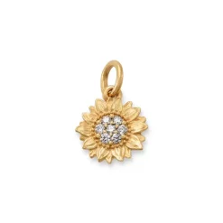 James Avery Artisan Jewelry Gold Pendants-Pave Diamond Sunflower Pendant
