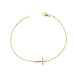 James Avery Artisan Jewelry 14k Gold Bracelets-Petite Latin Cross Link Bracelet