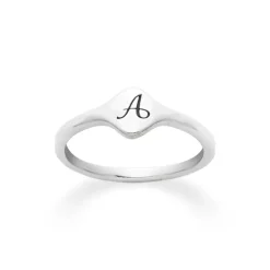 James Avery Artisan Jewelry Stackable Rings-Petite Signet Initial Ring