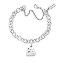 James Avery Artisan Jewelry Charm Bracelets-"Love You More" Charm on Forged Link Charm Bracelet