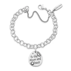James Avery Artisan Jewelry Charm Bracelets-"To the Moon and Back" Charm on Forged Link Charm Bracelet