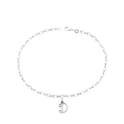 James Avery Artisan Jewelry Sterling Silver Bracelets-Small Script Initial Anklet