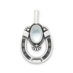 James Avery Artisan Jewelry Men's Pendants And Charms|Silver Pendants-Western Horseshoe Gemstone Pendant