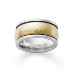 James Avery Artisan Jewelry Men's Rings-Wide Hammered Simplicity Wedding Ring